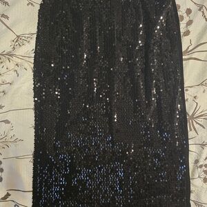 Vera Wang Black Sequin Pencil Skirt, New Without Tag
